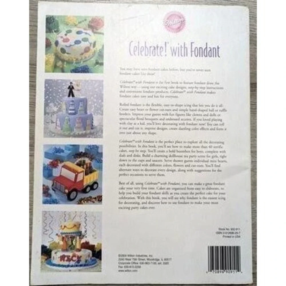 Wilton Celebrate Fondant Cake Decorating Book Baking Guide Desserts Magazine